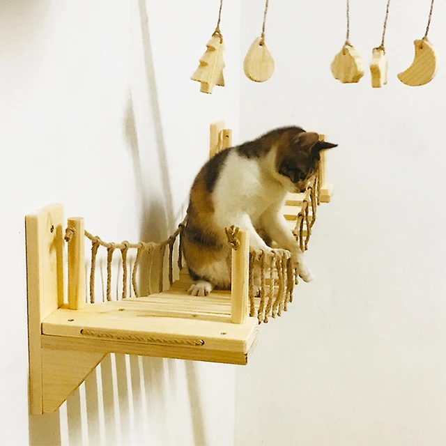 고양이의 안락한 놀이와 편안한 휴식을 위한 벽 마운트 고양이 천국