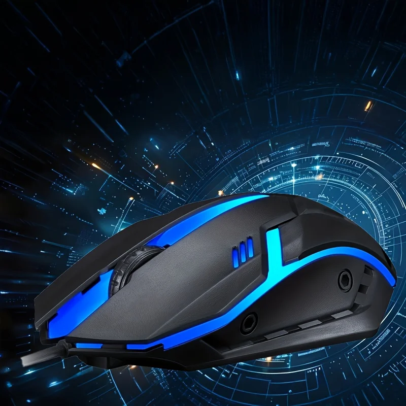1pc mechanical feel gaming mouse, LED light, wired notebook mouse for laptops and desktopsTask Automation Tool.