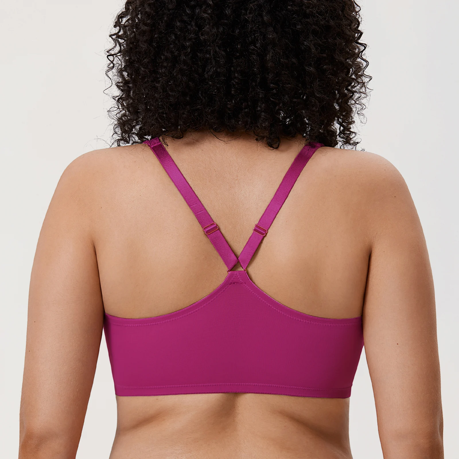 Women's Seamless Front Closure Bra Racerback Plus Size Underwire Unlined Plunge Full Coverage