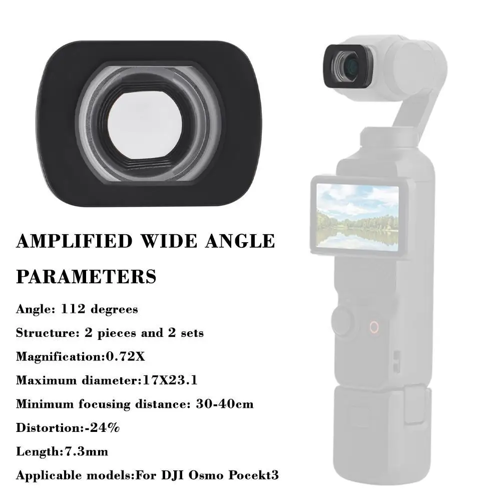 

Широкоугольный фильтр для dji Pocket 3, получите больше сцены, карданный ручной широкоугольный фильтр для объектива камеры dji Pocket 3, аксессуары