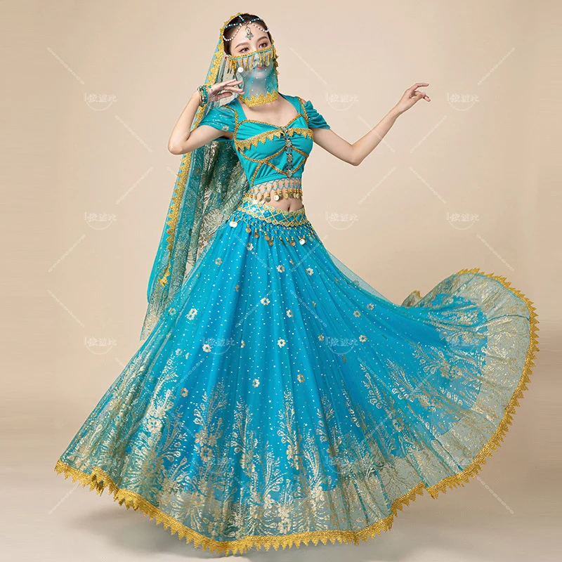 Women\'s Belly Dance Top Set Indian Halloween Clothing Bollywood Clothing