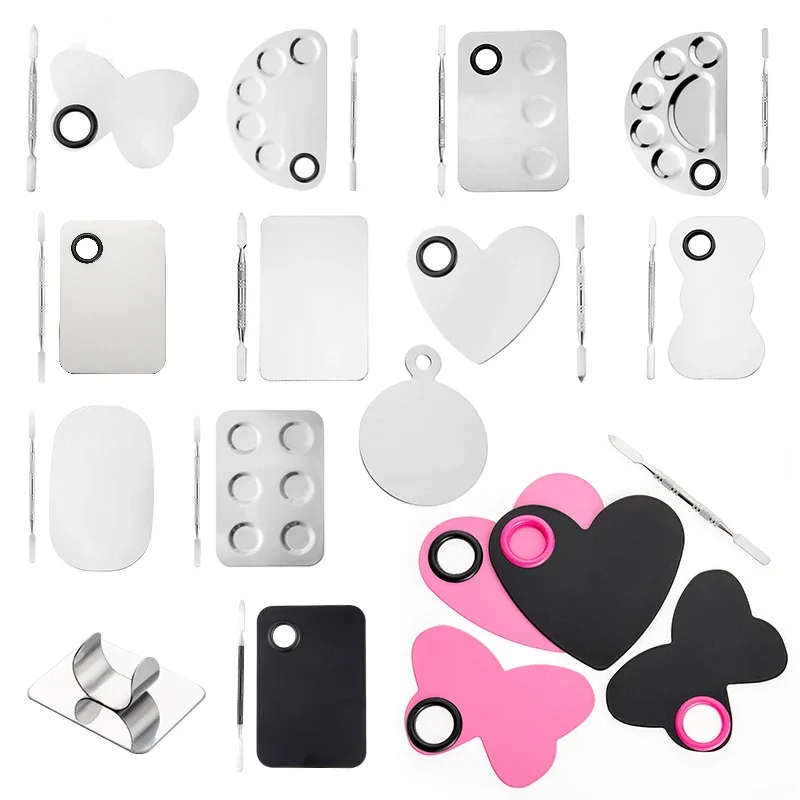 Palette Set Foundation Heart Star Stainless Steel Metal Palette Love Display Board Makeup Tools Nail Art Manicure Tool