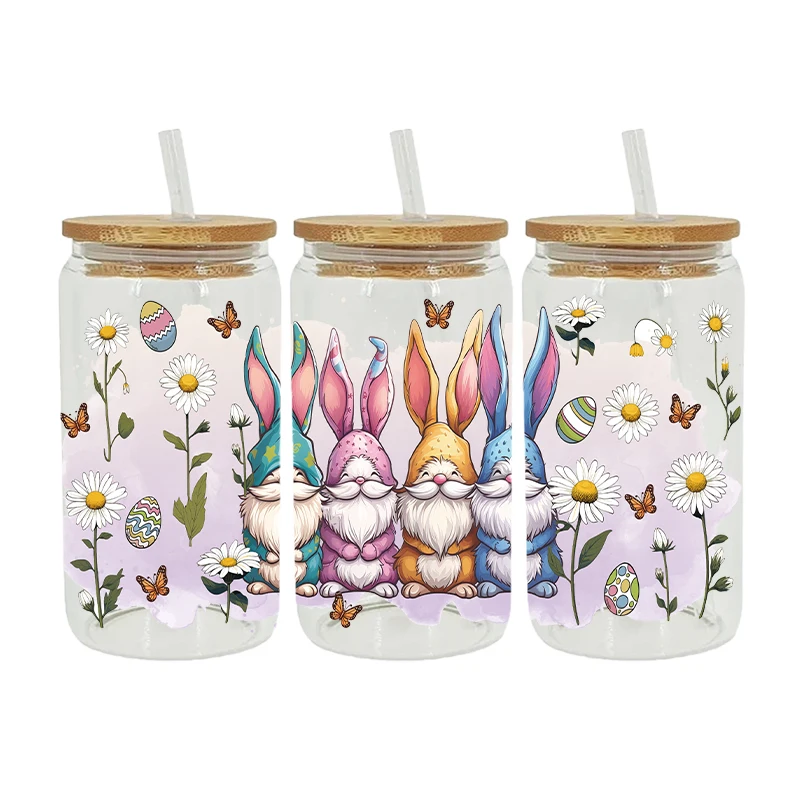 UV DTF Transfer Sticker Easter Animal For The 16oz Libbey Glasses Wraps Bottles Cup Can DIY Waterproof Decals D12959