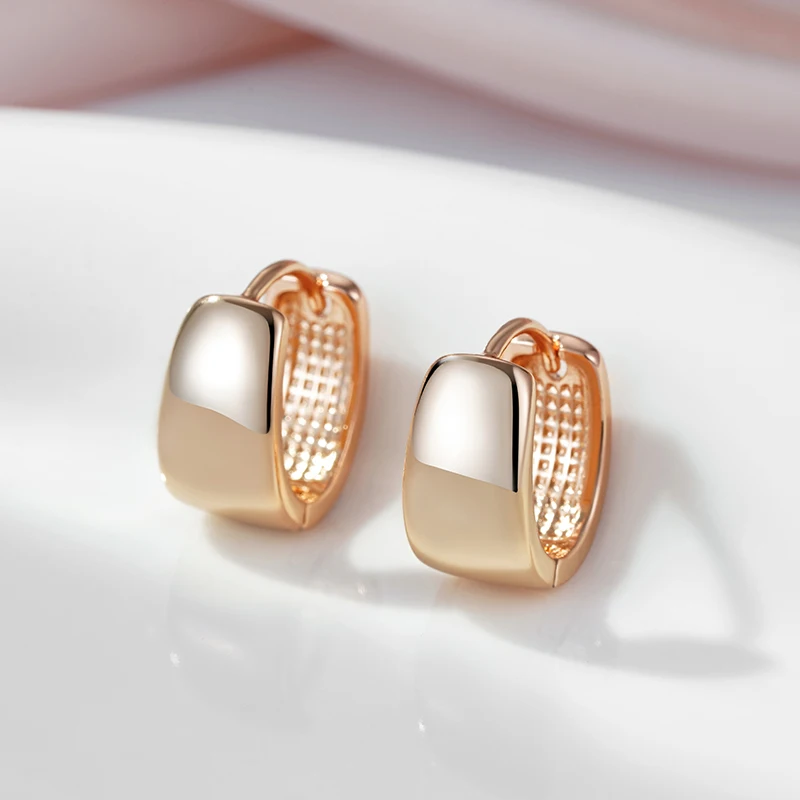 Orecchini A Goccia In Oro Rosa Rame Placcato 14k - Donna - Semplici E Lucidi