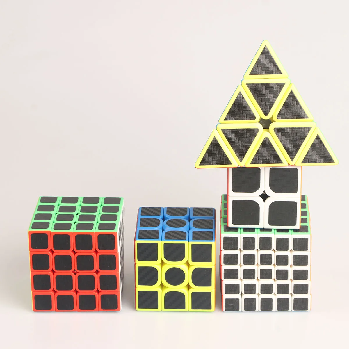 puzzle toys Carbon fiber stickers 2x2 3x3 4x4 5x5 Pyramid professional speed fun education fingertip pressure reducing