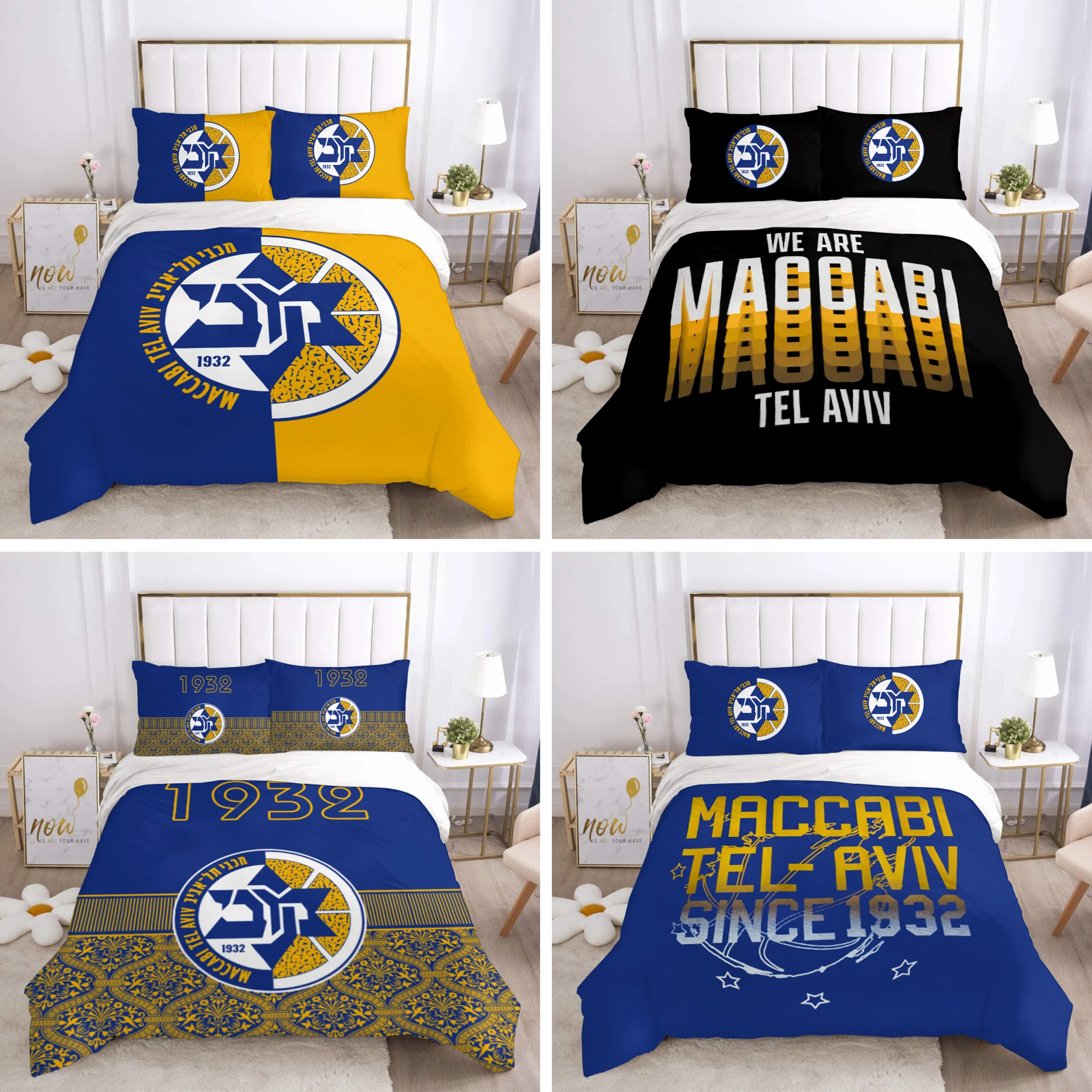 

Maccabi Tel Aviv Basketball Bedding Set Duvet Cover Bedroom Single Twin King ​Size Quilt Cover Home Textile