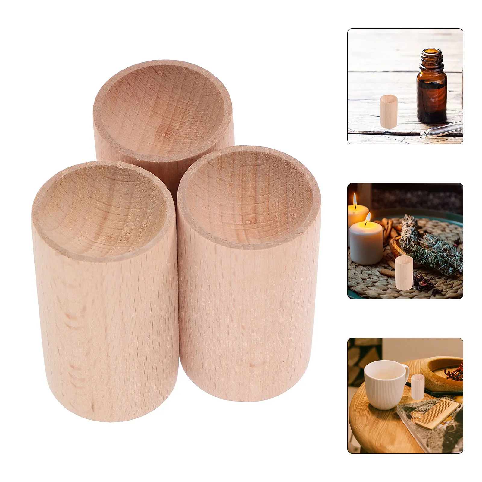 3pcs Aromatherapy Essential Oil Diffuser Car Diffuser Wood Block Fragrance Wooden Diffuser 200ml air humidifier wood marble grain aroma essential oil diffuser ultrasonic aromatherapy humidificador electric oil difusor