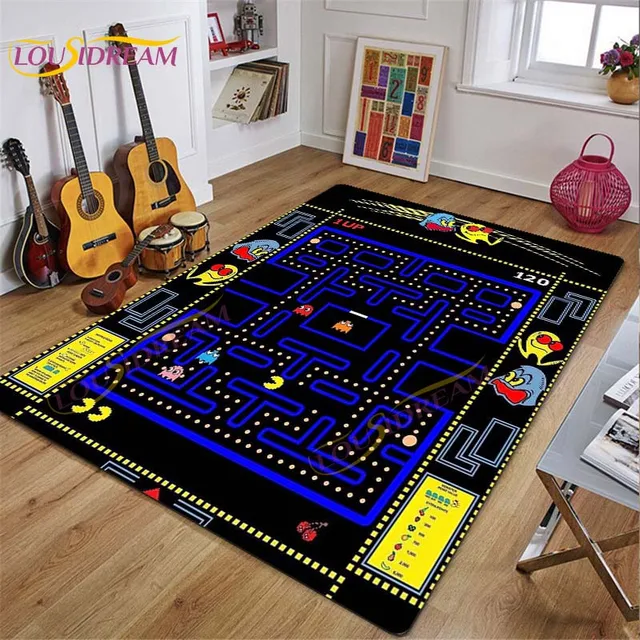 3D Retro Game Pac-Man Gamer Custom Rug Doormat WC Bedroom Floor Mat Carpet  Decor