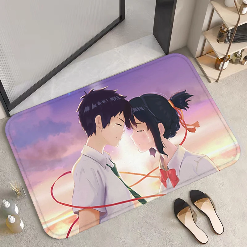 

Living Room Rug Anime Your Name Non-slip Kitchen Mat Bathroom Carpet Custom Carpets Bedroom Mats Entrance Doormat Home Rugs Bath