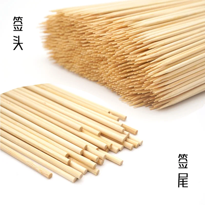 Disposable Bamboo Stick Food Grade Bamboo Skewer Sticks Natural Wood Long Stick Barbecue Fruit BBQ Tools 15/20/25/30cm 100pc barbecue skewers