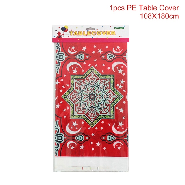 Mubarak Disposable Table Cloth Ramadan Decoration for Home EID Islamic Muslim Party Supplie Ramadan Kareem Eid Al Adha Gifts
