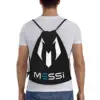Custom White Messis 10 Football Soccer Drawstring Backpack Women Men Gym Sport Sackpack Portable Training Bag Sack 5