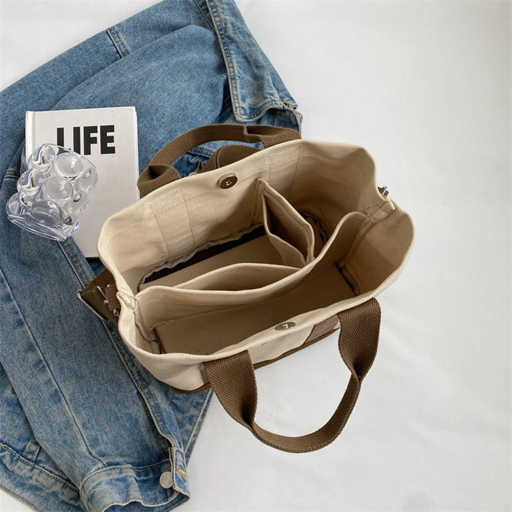 Women’s Canvas Tote Bag, Wide Adjustable Strap Shoulder Handbag_voghion.com