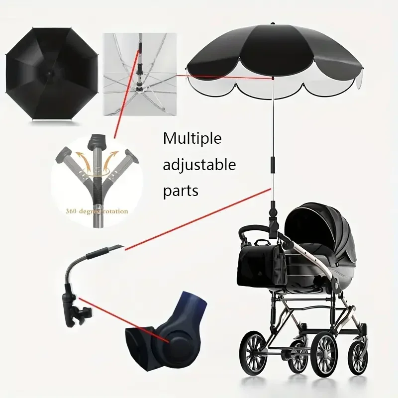 Universal Baby Car Pram Umbrella Adjustable Shade Umbrella Uv Sunshade Stroller Accessories Sun Visor Portable Parasol Items mini umbrella mini sun umbrella sun umbrella automatic sun umbrella