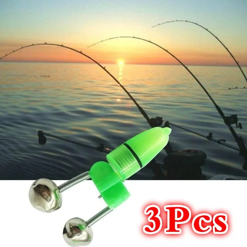 Wholesale Night Fishing Rod Tip Red LED Light Twin Bells Ring Fish Bait