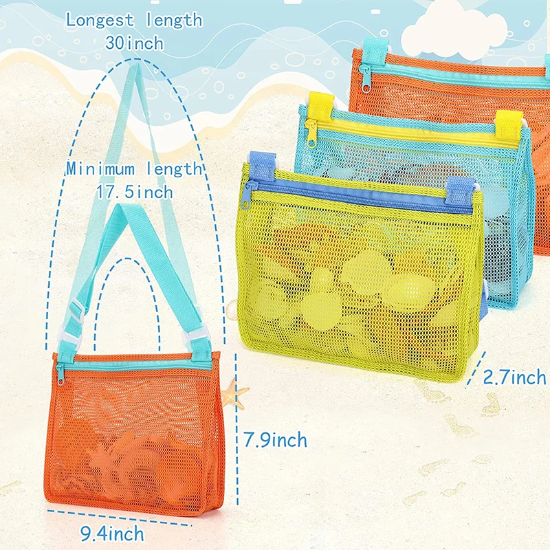 Beach Toy Mesh Bag Kids Shell Storage Bags Beach Toy Seashell Mesh Pool Bag Sand Toys Swimming Accessories for Chlid 수영가방 mesh beach bag mesh bag