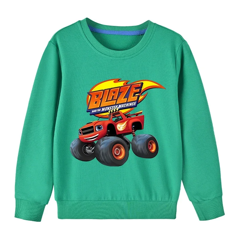 Autumn Kids Blaze And The Monster Machines Cartoon Funny Sweatshirts Children's Hoodies Baby Pullover Tops Girls Boys Clothes 5
