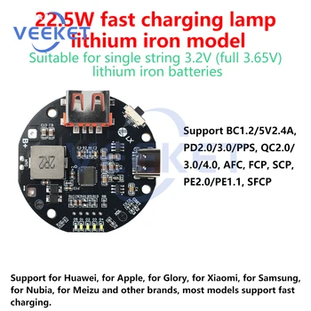 Circuito della banca di potere a ricarica rapida bidirezionale ad alta potenza da 22,5 W con USB tipo C PPS/PD3.0/PD2.0 per fai da te