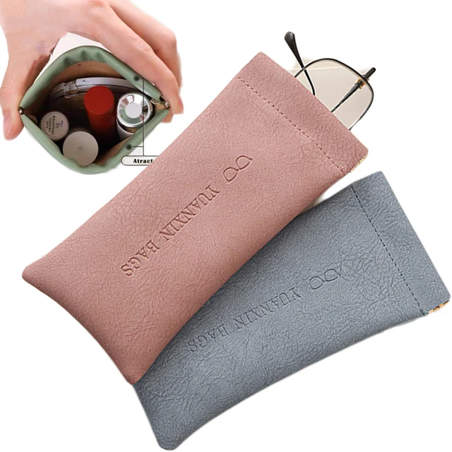 Face Shadow Large Double Eyeglasses Case Squeeze Top Soft Glasses Pouch  Microfiber Cell Phone Purse for Women at Amazon Women's Clothing store