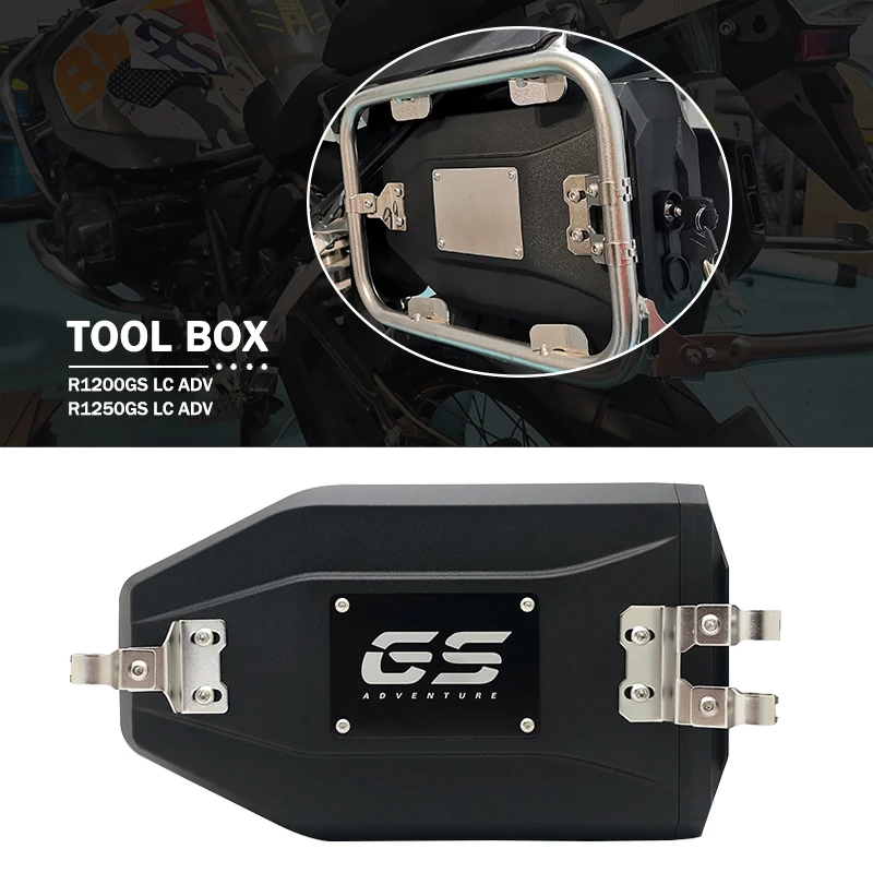 

Ящик для инструментов для BMW R1200GS R1250GS LC ADV R 1200GS R1250 GS Adventure 2004-2023 ящик для инструментов 4,2 литров левый боковой кронштейн аксессуары