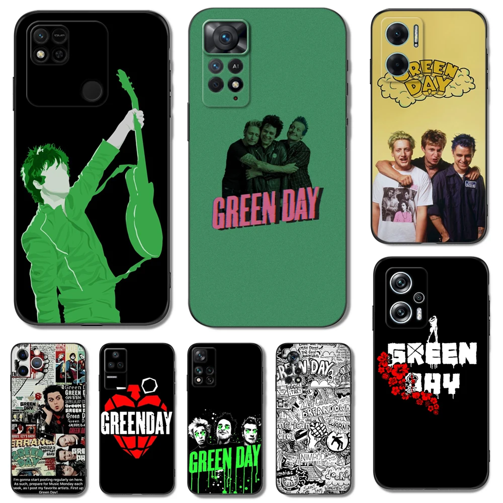 Custodia In Tpu Nero Per Xiaomi Poco M4 5G M5 M5S 4G Redmi A1 Plus Cover Per Telefono Poster Green Day Band