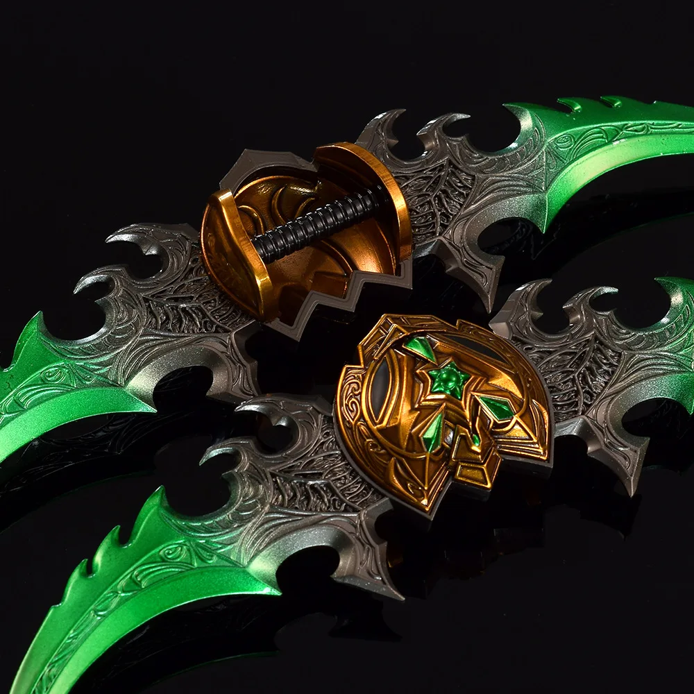 22cm World of Warcraft Weapon Warglaive of Azzinoth Set Illidan Stormrage Game Peripheral 22cm Metal Weapon Model Crafts Toys 4