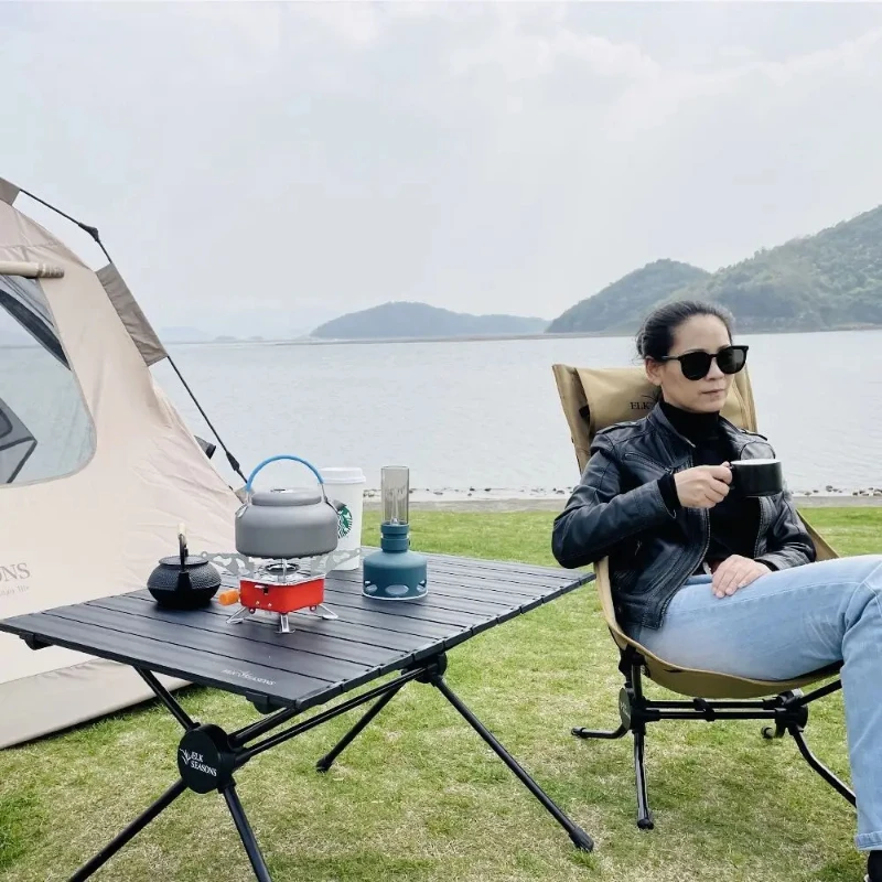 

SH Aoliviya Official New Lightweight Camping Table Outdoor Folding Table Portable Equipment Leisure Camping Aluminum Alloy Egg R