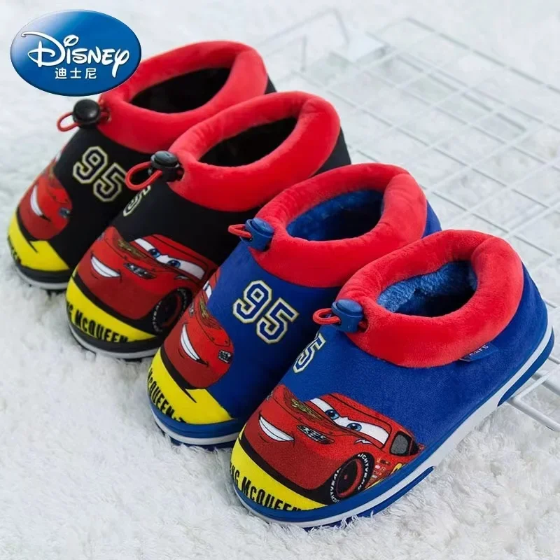 Baby shoes kids shoes Disney winter baby boy girl cotton slippers cartoon McQueen Cars Mickey print kid indoor anti-slip home cotton shoes 22/23 24/25