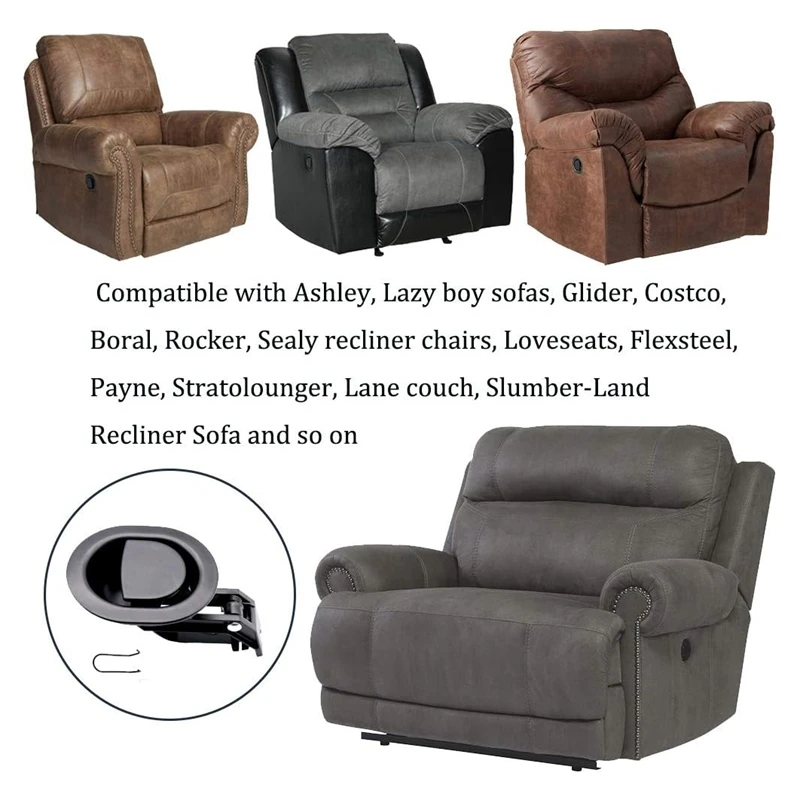 

Universal Heavy-Duty Metal Sofa Chair Recliner Release Pull Handle Parts For Recliner Handle Size 3X3.5Inch