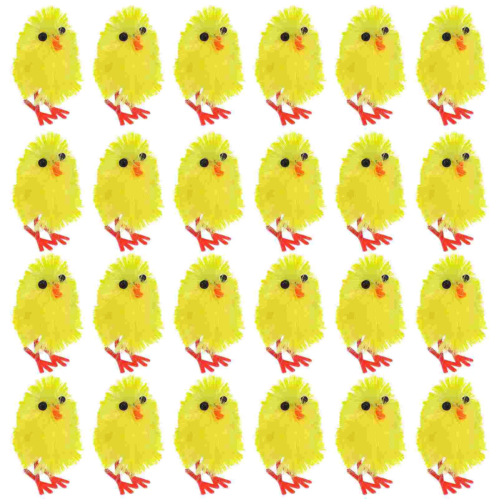 

Simulation Mini Easter Chicks Artificial Plush Yellow Chicken Desktop Ornament Spring Party Favors Decoration