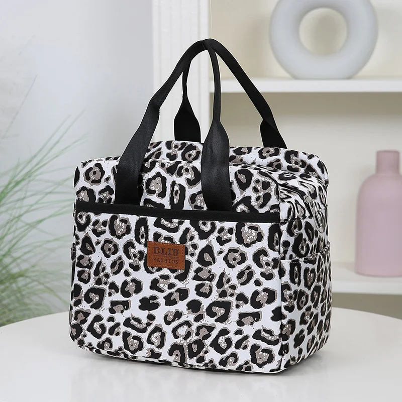 حقيبة غداء من نسيج النايلون السميك مع رقائق الألومنيوم الداخلية ذات سعة كبيرة حقيبة تخزين صندوق الغداء المحمولة للعمل والنزهات