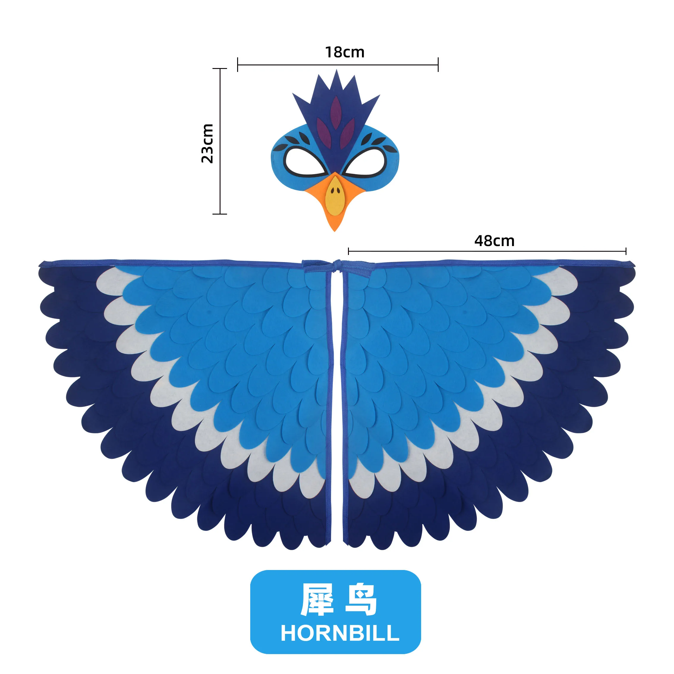 URAQT Costume D'ailes D'oiseau Cape Pour Enfant Avec Masque En Feutre, Masque Et Cape Ailée En Feutre Pour Mascarades, Spectacles De Personnage, Halloween(Noir