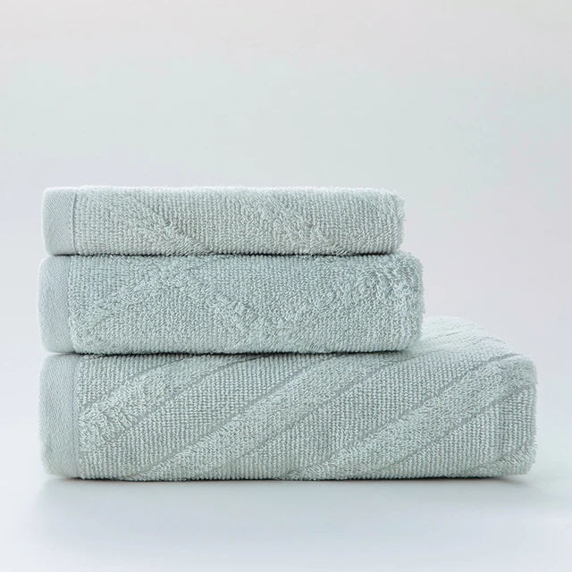 3pcs Towel Set Solid Color Super Soft Fluffy Bath Towel 100