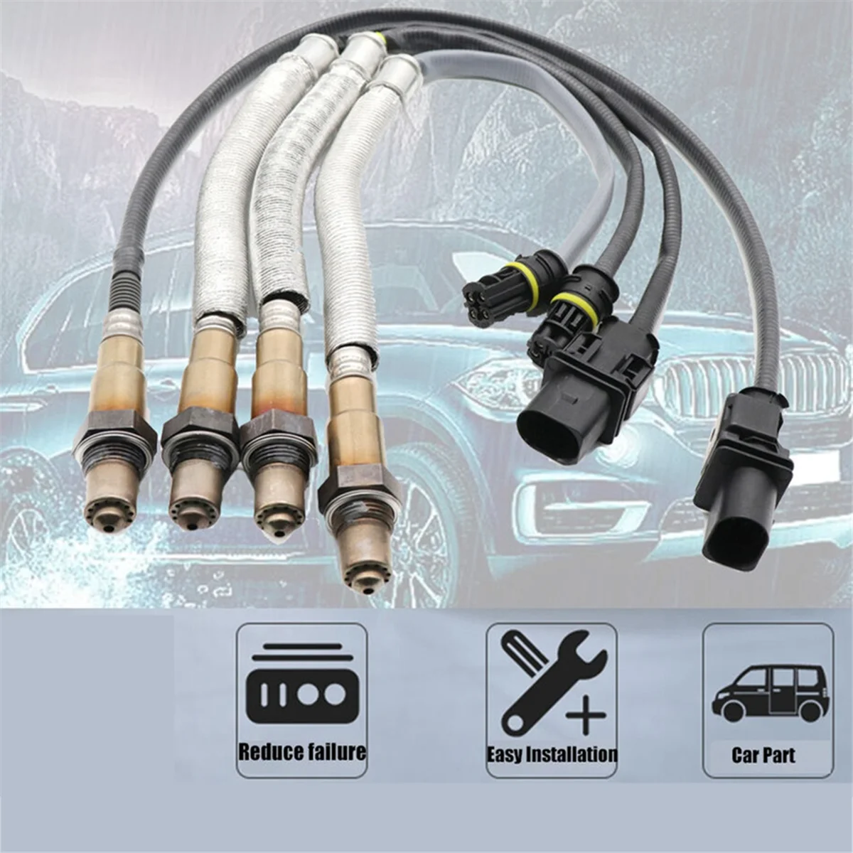 4Pcs 11787570481 11787545243 11787535269 11787570104 Up+Downstream O2 Oxygen Sensor for BMW 1 3 120I 320I E90 X1 E84 4