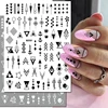3d Nail Art Stickers Geometric Lines Faces Love Hearts Letters Leaves Stars Adhesive Sliders Nail Decals Decoration For Manicure 1
