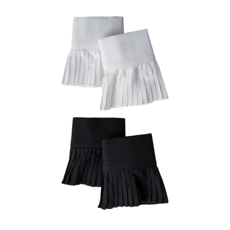 

Sweet Ruffle Sleeves Girls Pleated Wrist Cuffs for Woman Sweater Skirt Decorations Female Cloth Wrist Cuffs Supplies