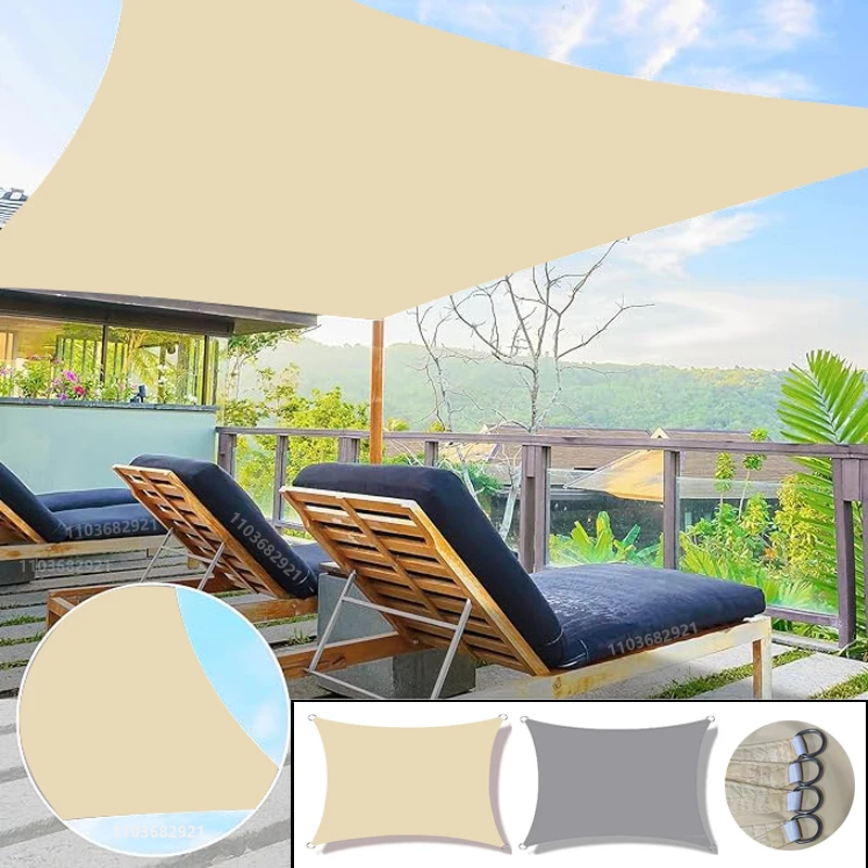 Sun Shade Sail 300D Outdoor Waterproof Sun Sail Rectangular Sun Sail Garden Deck Canopy Courtyard Swimming Canopy Beach Car Awning