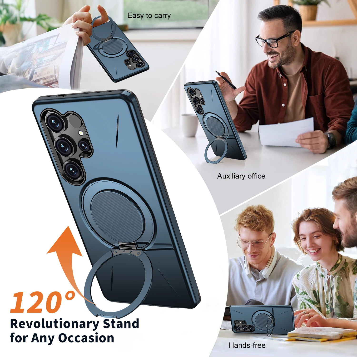 360° Folding Stand Magnetic Magsafe Case For Samsung Galaxy S25 FE S24 S23 S26 Ultra Plus A56 A36 A26 A17 A07 A55 A35 A25 A15 6