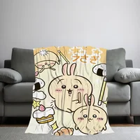 Cartoon C-Chiikawasss Blanket Skin friendly comfort warm soft plush blanket suitable sofa living room office bedroom 2