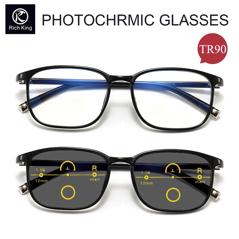 

New Near-far dual-purpose Progressive Photochromic Reading Glasses Multi-focus Eyeglasses TR90 Anti-Blue Ray Readers Spectacles