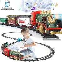 Kids Toys Christmas Gifts Train Set For Christmas Tree Rechargeable Electric Train For Kids With Remote Steam Lights Sound 1