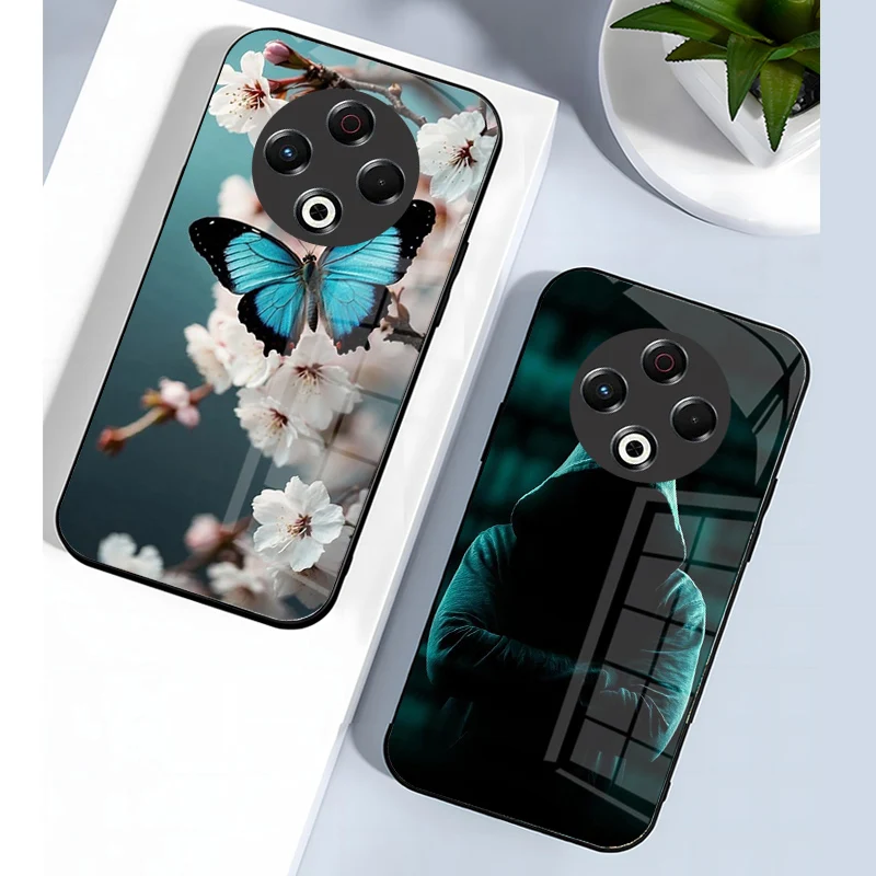 Luxury Shockproof Bumper Case with Tempered Glass for Tecno Spark 30 Series