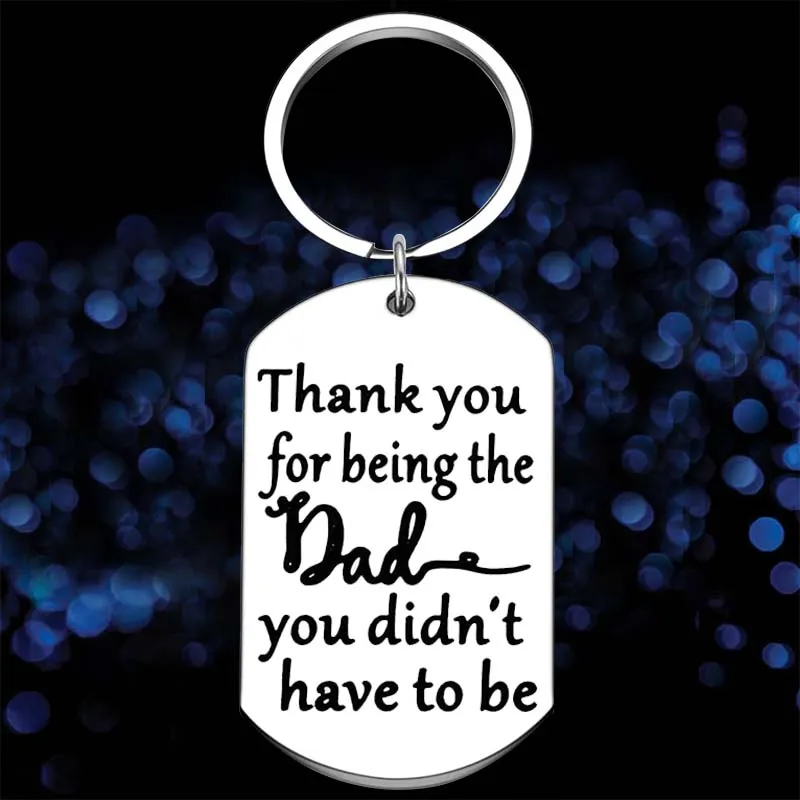 

New THANK YOU FOR BEING THE DAD Keychain Pendant Father Papa Birthday Gift Key Chains