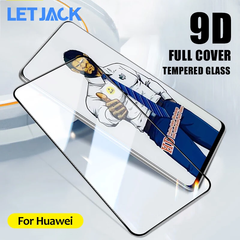 

9D Full Glue Tempered Glass For Huawei Mate 60 50 30 20 Screen Protector on Huawei P50 P40 P30 Lite Nova Y91 Y90 Y71 Y70 Y61 Y60