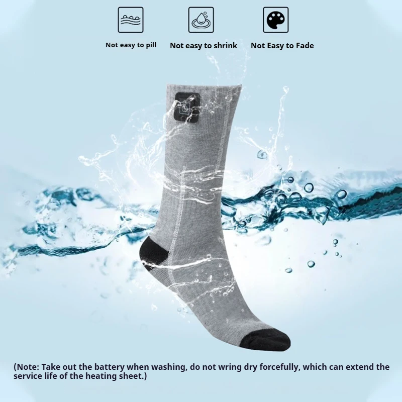 Heated Socks Electric Thermal 3-Level Temp Adjustable Winter Ski Rechargeable Warm Long Tube Men Women ModalCotton Anti-Pilling