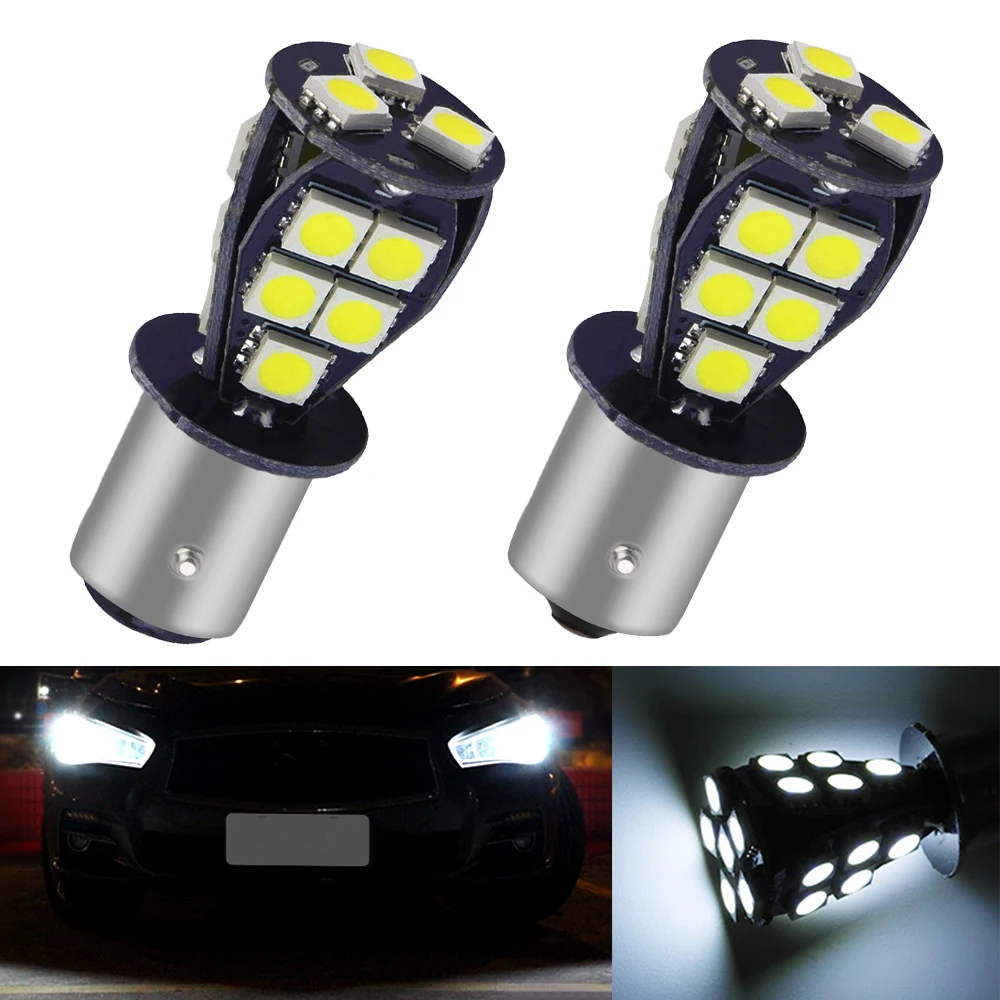 

2PCS Car Led Auto White 1157 1156 LED Tail Turn Signal Light Parking 12V 18SMD 5050 Reserve Lamps License Plate Brake Bulb