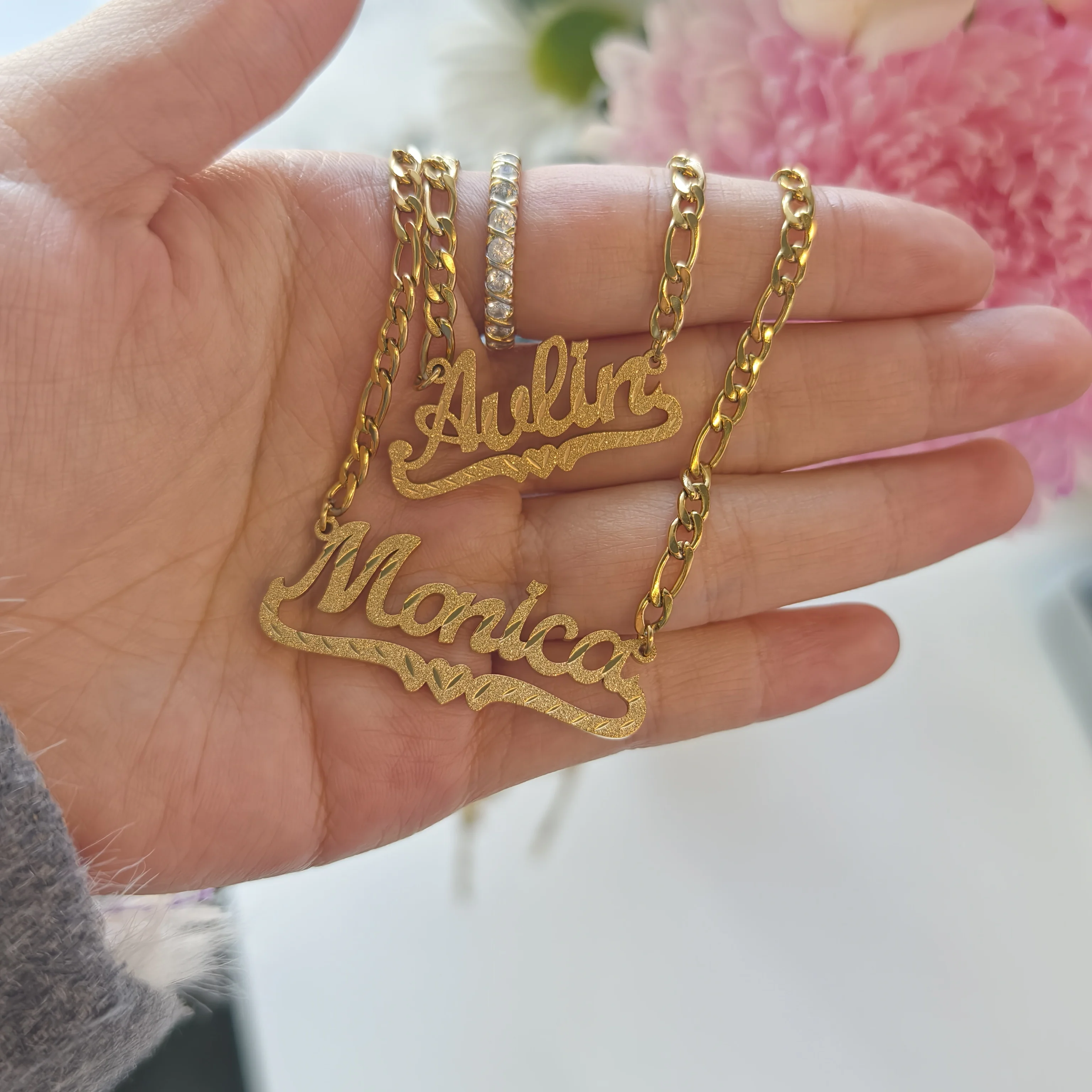 Personalized Jewelry Custom Nameplate Necklace Real Gold