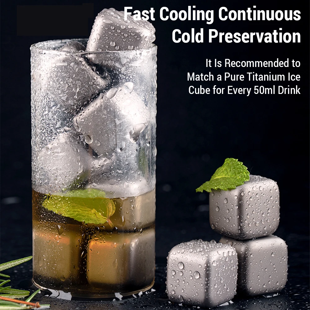 Titanium Metal Ice Cubes Refreezable 2