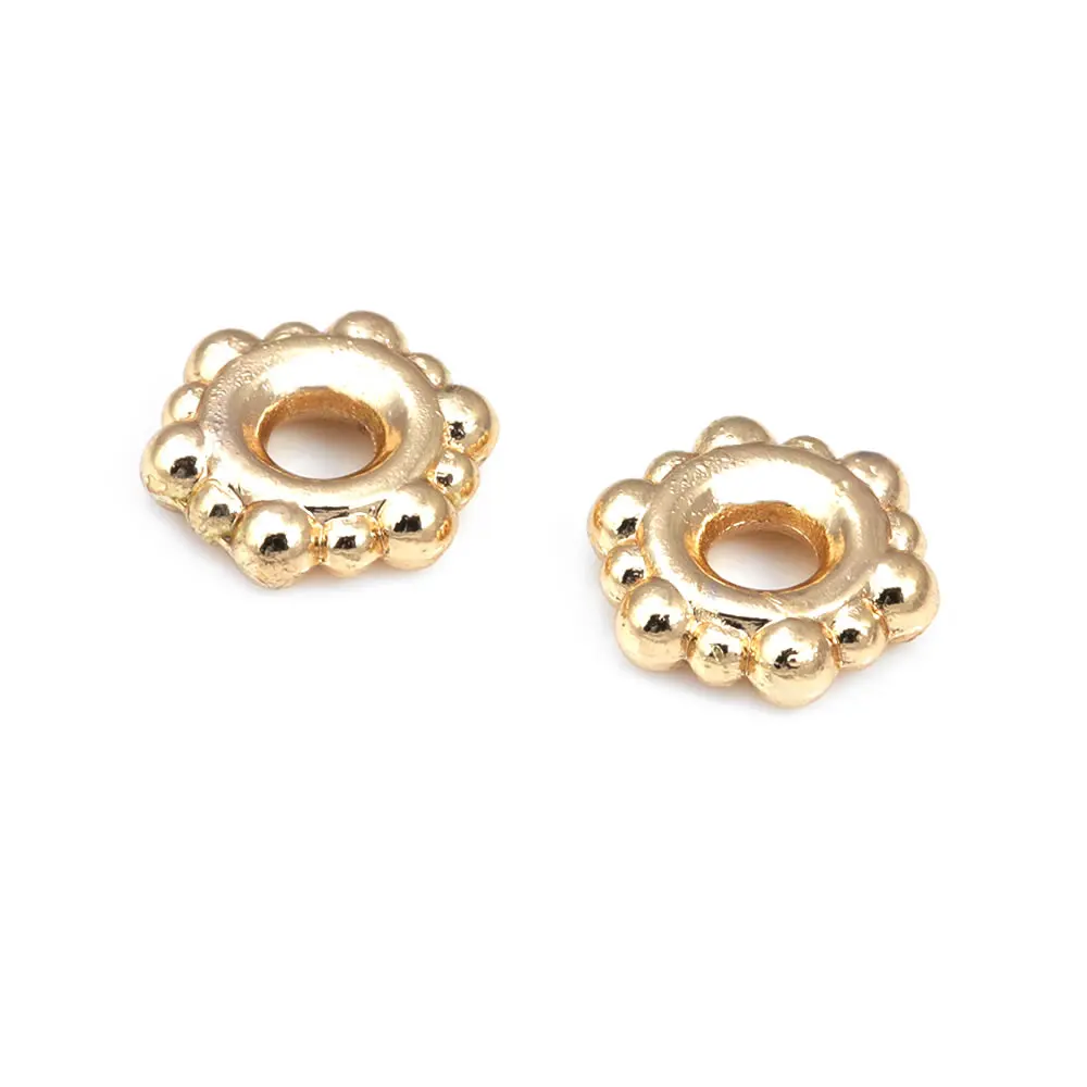 High-Quality 18K Gold & Silver Flower Spacer Beads