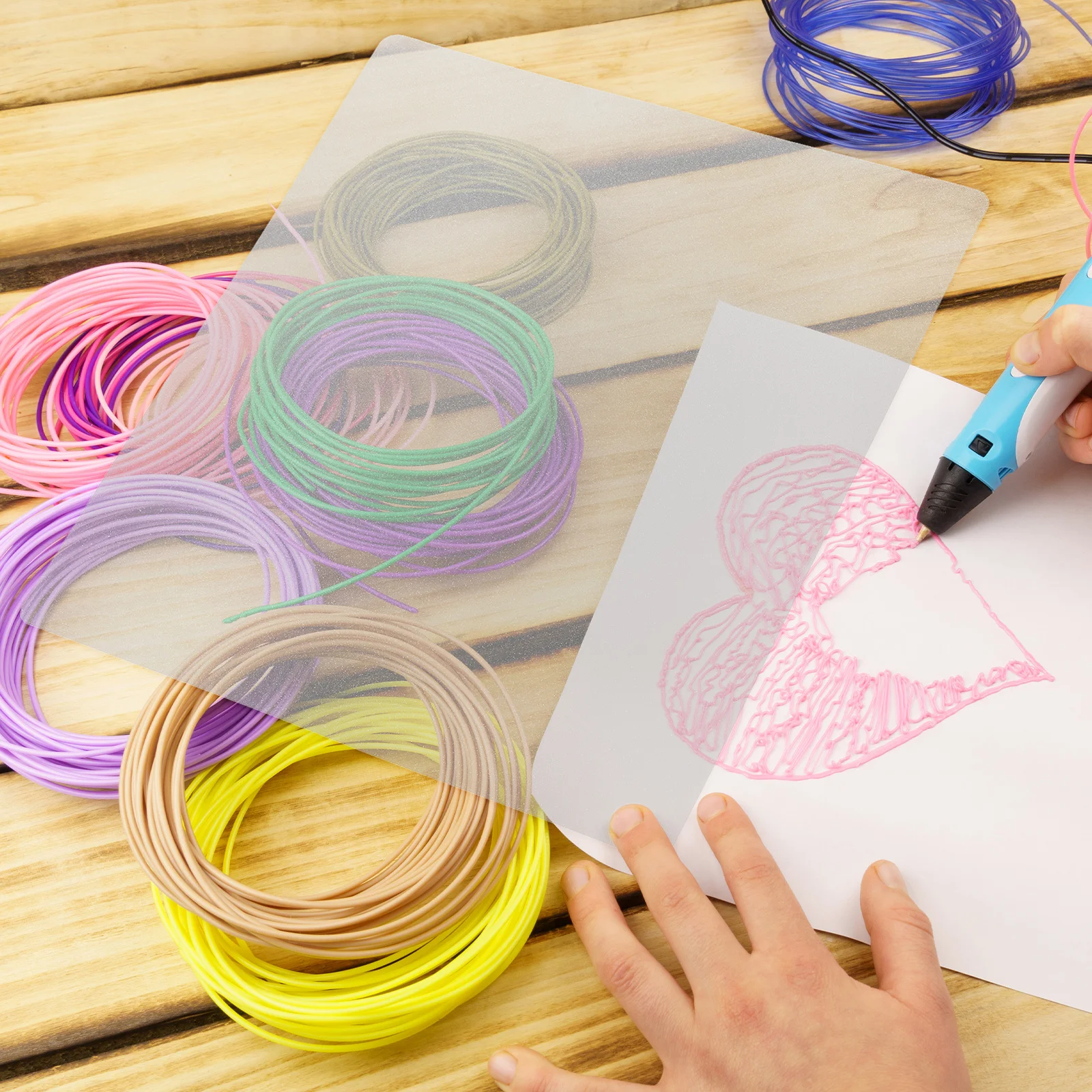 10 pezzi tavolo da disegno con penna 3D trasparente tappetino in PVC trasparente modello artigianale fai da te per stampa 3D forniture da disegno carta artigianale traslucida - immagine 3